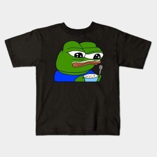 Bowl Of Cereal Pepe Kids T-Shirt